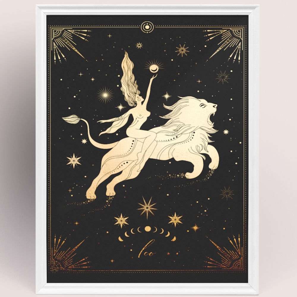 Leo Wall Art Celestial Zodiac Print Poster Unframed - Picture 3 of 17